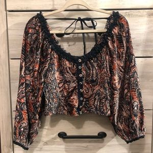 Free People Velvet Blouse